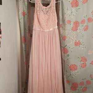 Blush lace formal dress
